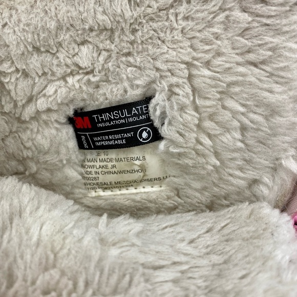 Falls Creek girls toddlers pink Thinsulate Winter Snow Boot Faux Fur Snowflake - Picture 7 of 8